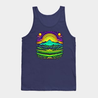 Suns, Mountain and Field on Alien Planet Tank Top